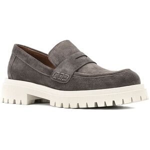 Aquatalia Suede Penny Loafer Women’s 9 Orina Luxe Weatherproof Brown Chunky Lug
